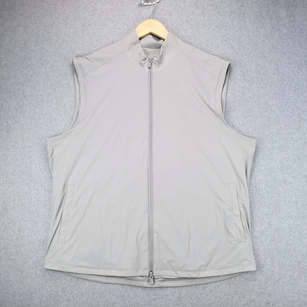 Johnnie O Zimmer Performance Vest Mens XL Seal Gray Full Zip Magnet Pockets